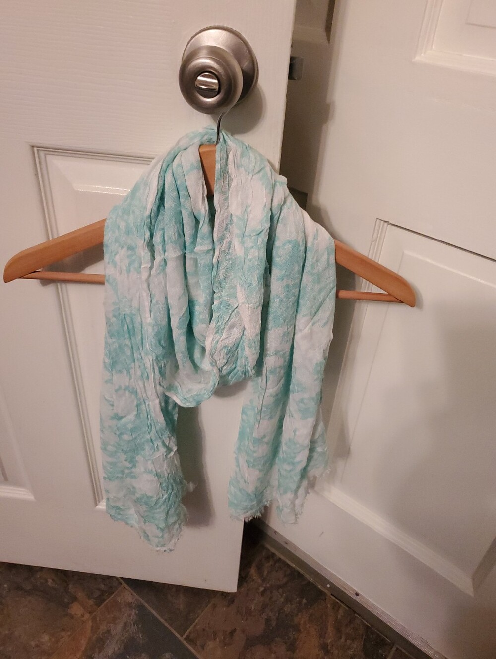Light Aqua Tie-Dye Decorative Scarf - Home Accents